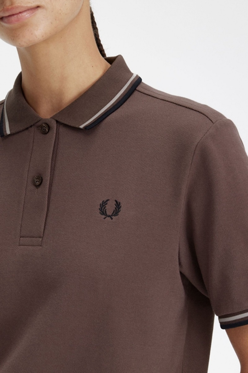 Fred Perry The Fred Perry Women's Polo Shirts Chocolate | LRH-526734