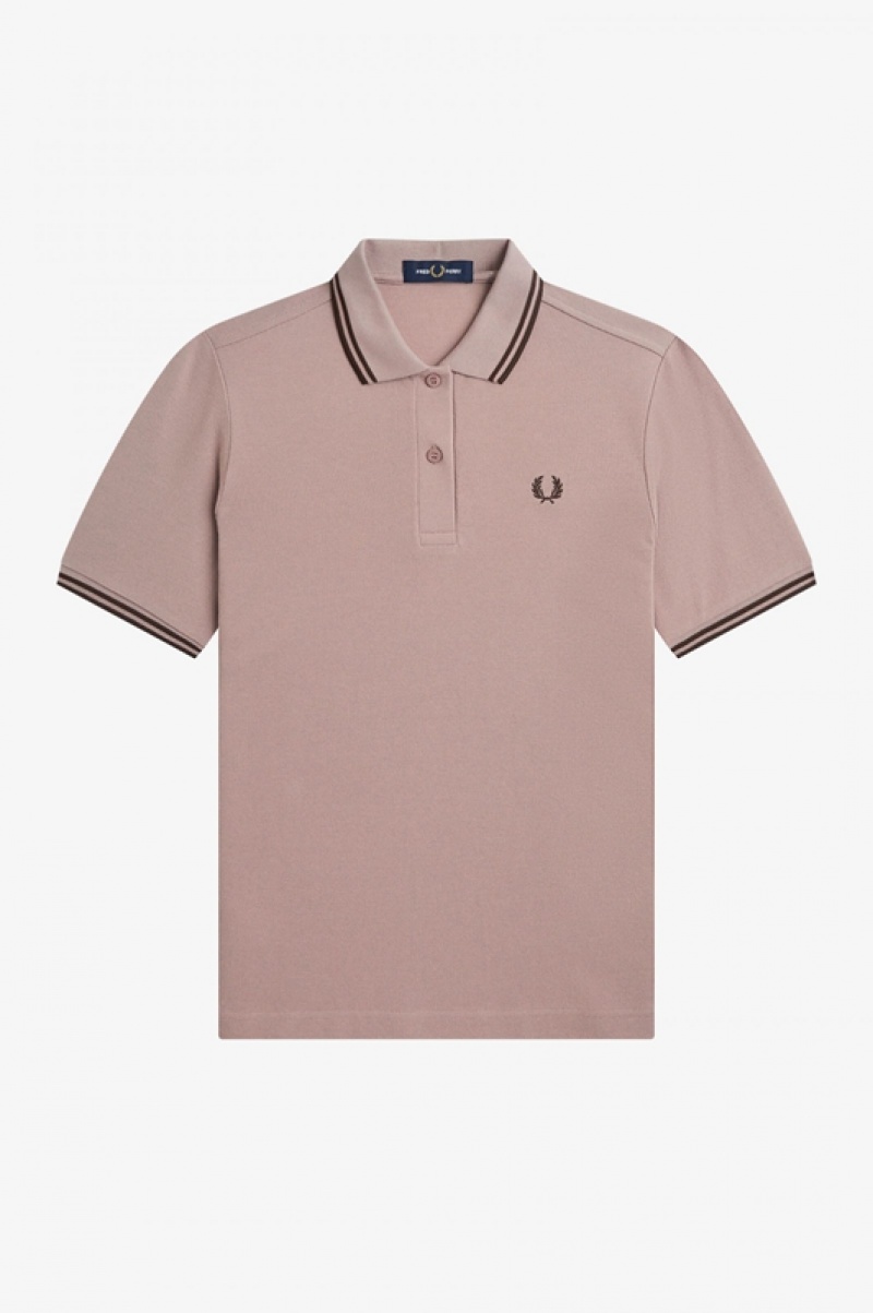 Fred Perry The Fred Perry Women's Polo Shirts Dark Pink | JCW-310962