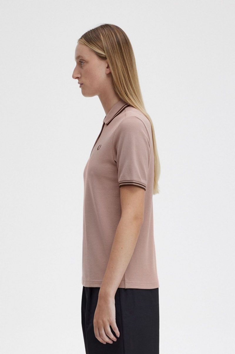 Fred Perry The Fred Perry Women's Polo Shirts Dark Pink | JCW-310962