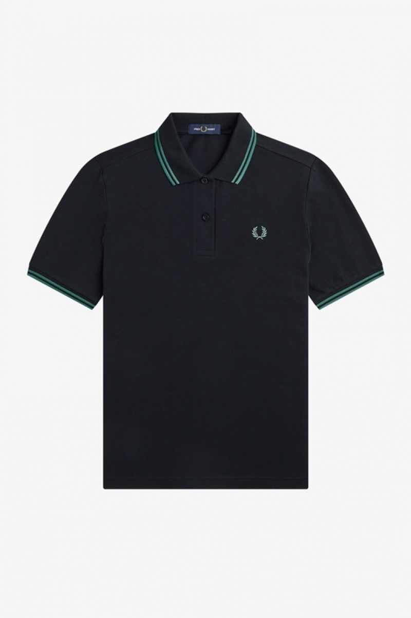 Fred Perry The Fred Perry Women's Polo Shirts Black | QKF-139805