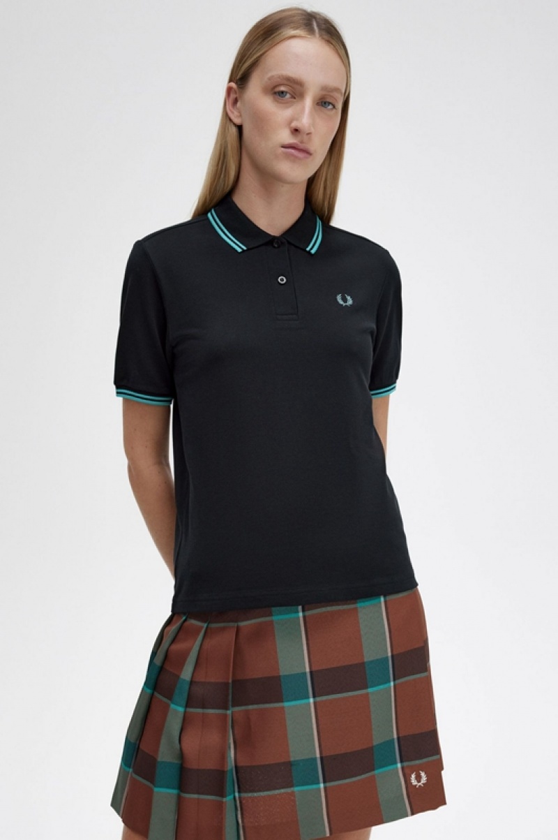 Fred Perry The Fred Perry Women's Polo Shirts Black | QKF-139805