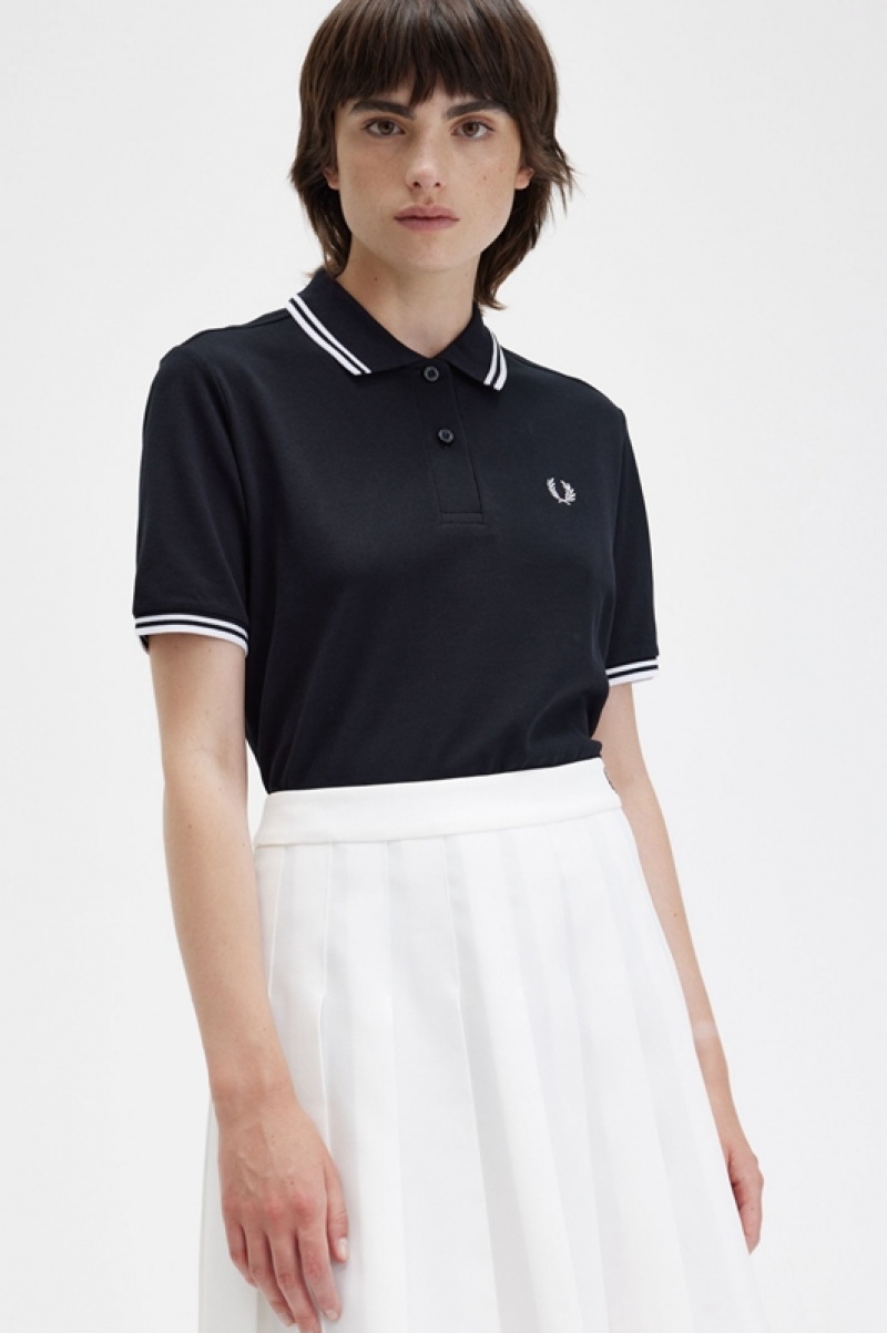 Fred Perry The Fred Perry Women's Polo Shirts Black | JNV-973254