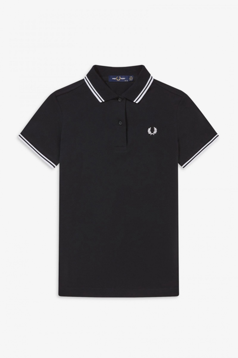 Fred Perry The Fred Perry Women's Polo Shirts Black | JNV-973254