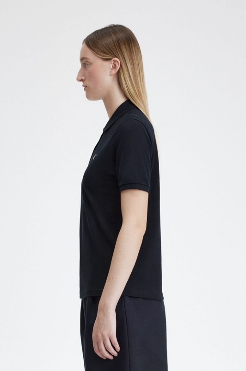 Fred Perry The Fred Perry Women's Polo Shirts Black | JHG-497185