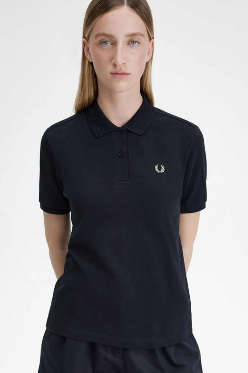 Fred Perry The Fred Perry Women's Polo Shirts Black | JHG-497185