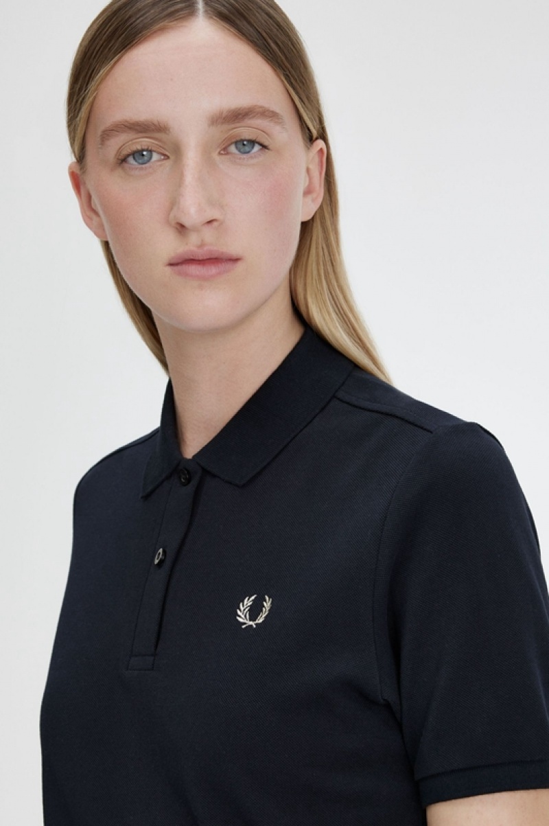 Fred Perry The Fred Perry Women's Polo Shirts Black | JHG-497185