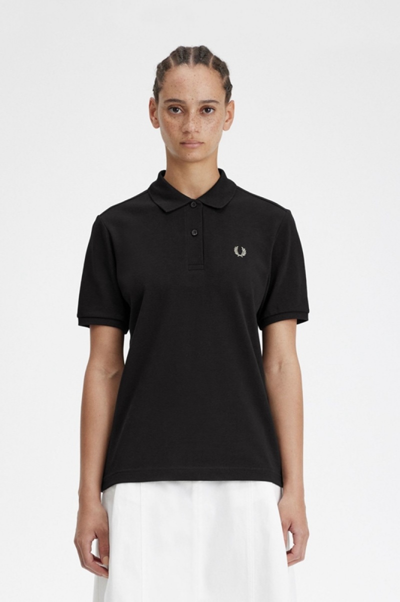 Fred Perry The Fred Perry Women's Polo Shirts Black / Grey | OIW-247803