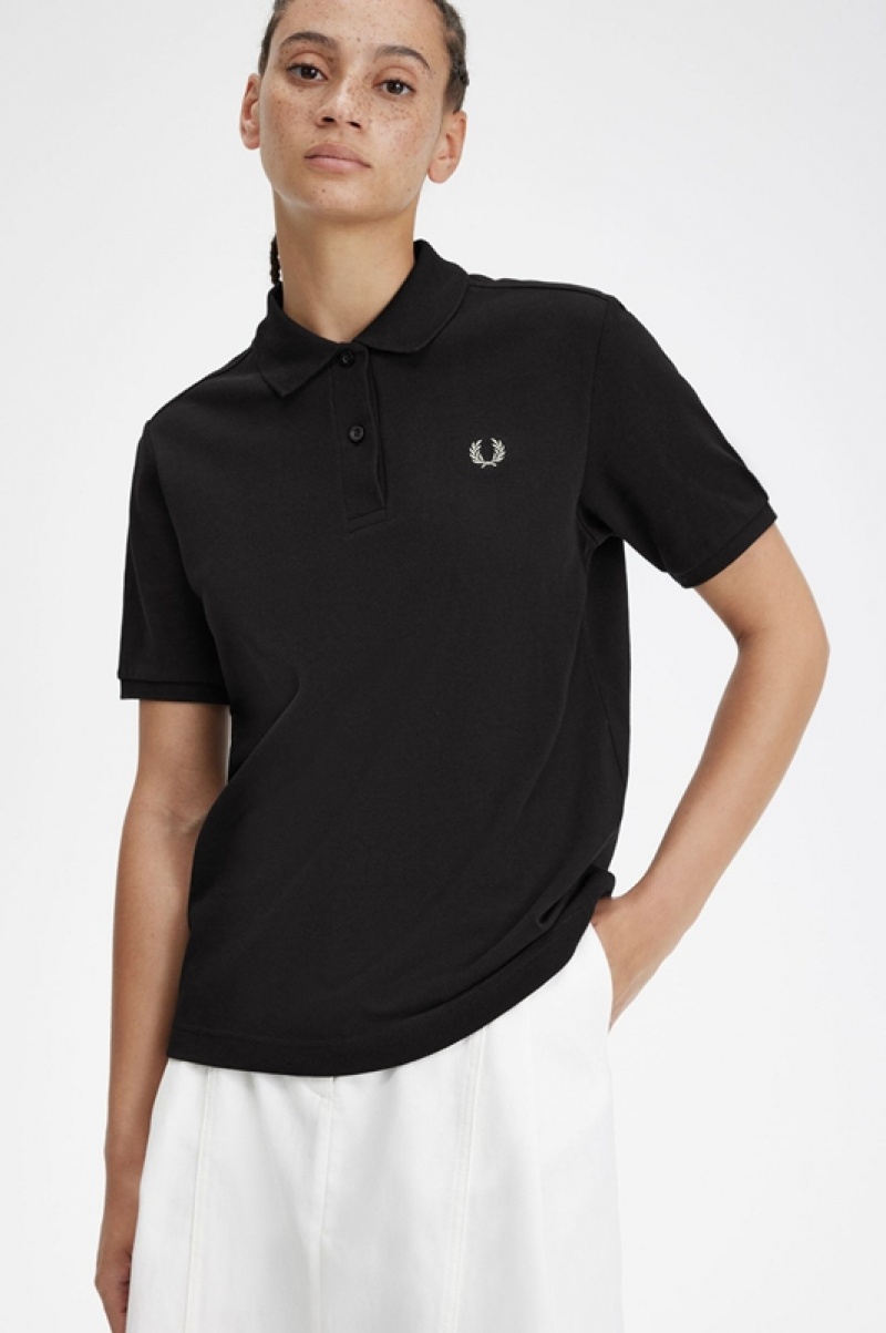 Fred Perry The Fred Perry Women's Polo Shirts Black / Grey | OIW-247803