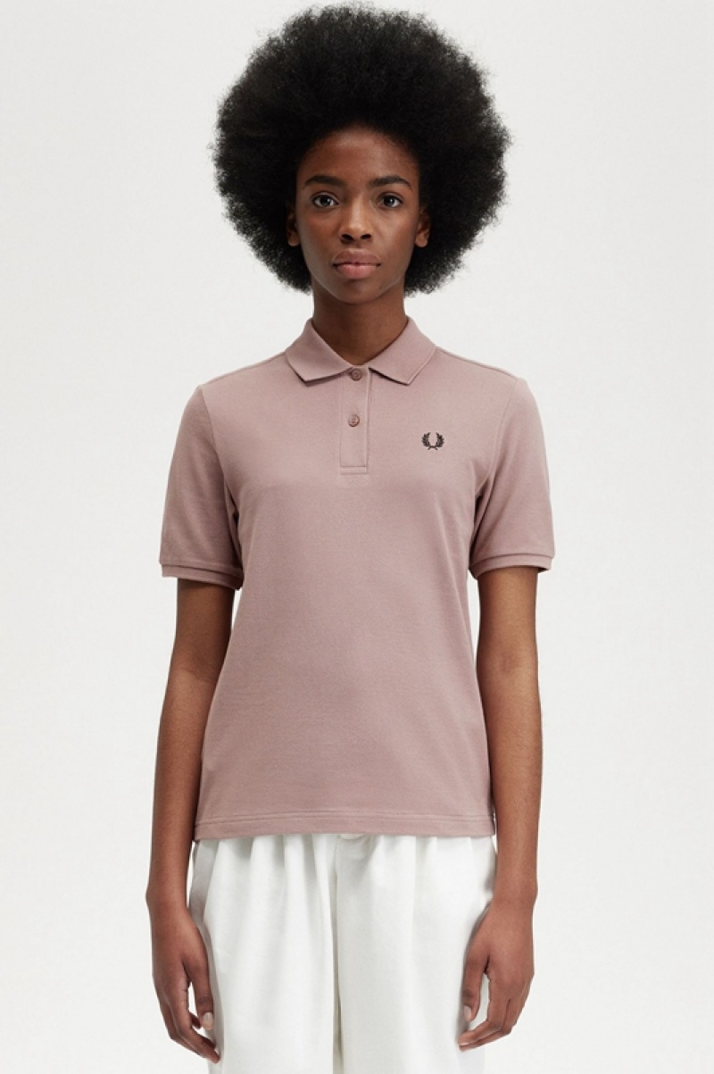 Fred Perry The Fred Perry Women's Polo Shirts Dark Pink | AJO-673182