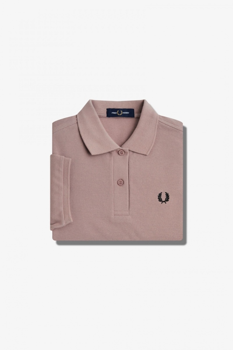 Fred Perry The Fred Perry Women\'s Polo Shirts Dark Pink | AJO-673182