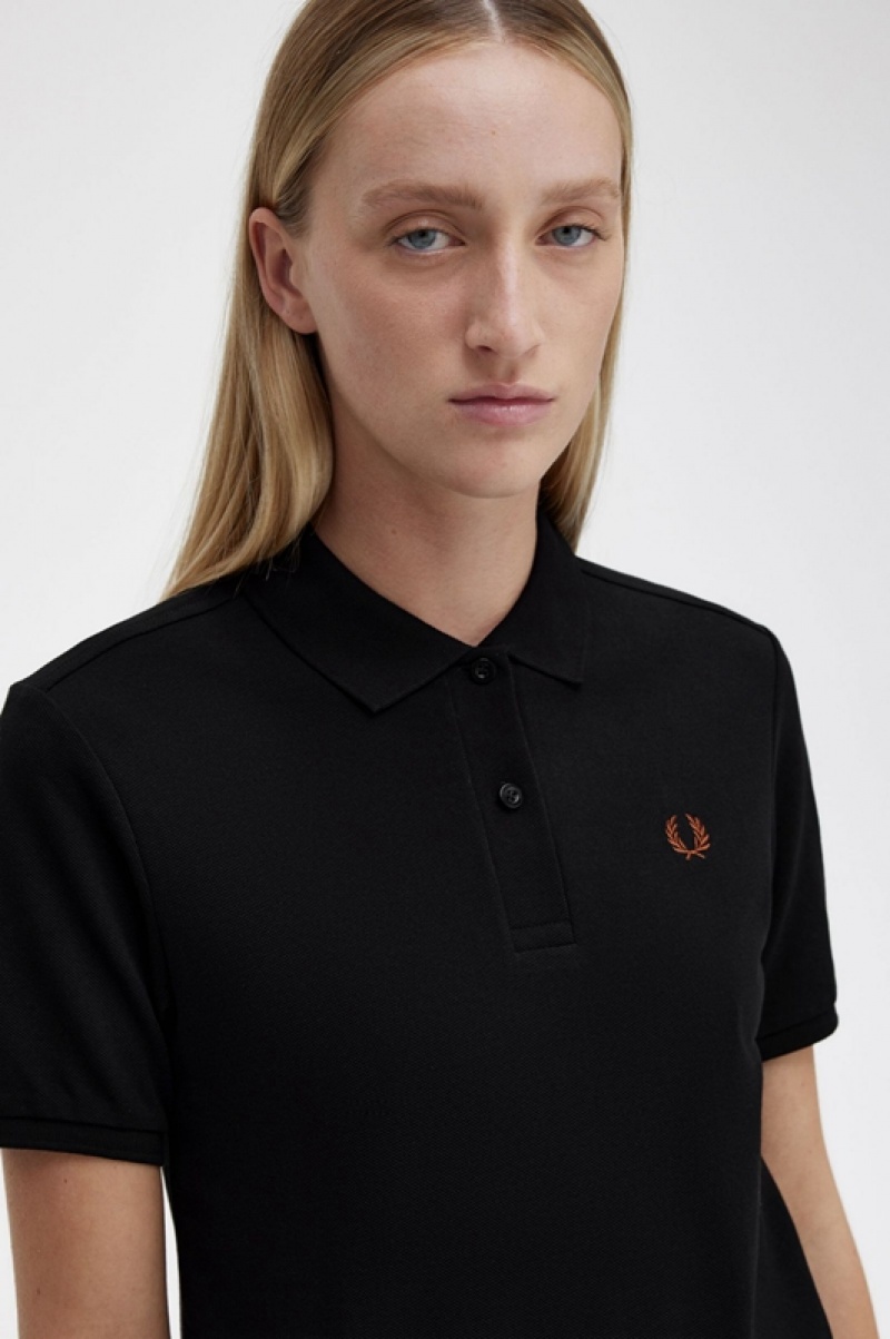 Fred Perry The Fred Perry Women's Polo Shirts Black | MNW-218053