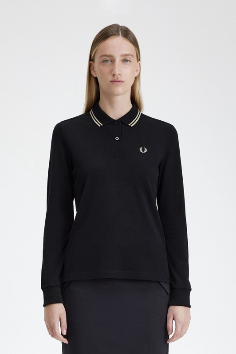 Fred Perry The Fred Perry Women's Polo Shirts Black | HXQ-418265