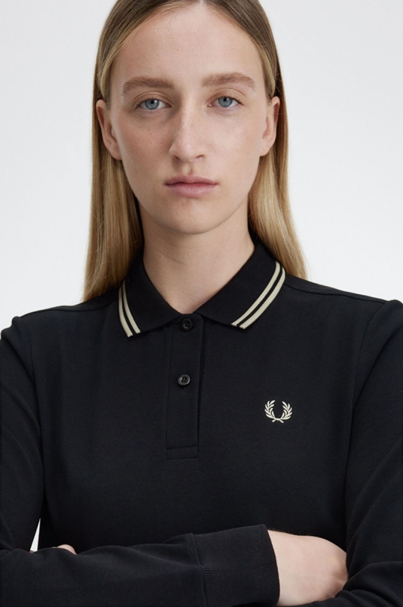 Fred Perry The Fred Perry Women's Polo Shirts Black | HXQ-418265