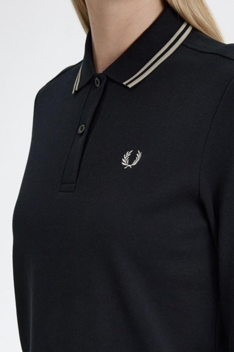 Fred Perry The Fred Perry Women's Polo Shirts Black | HXQ-418265