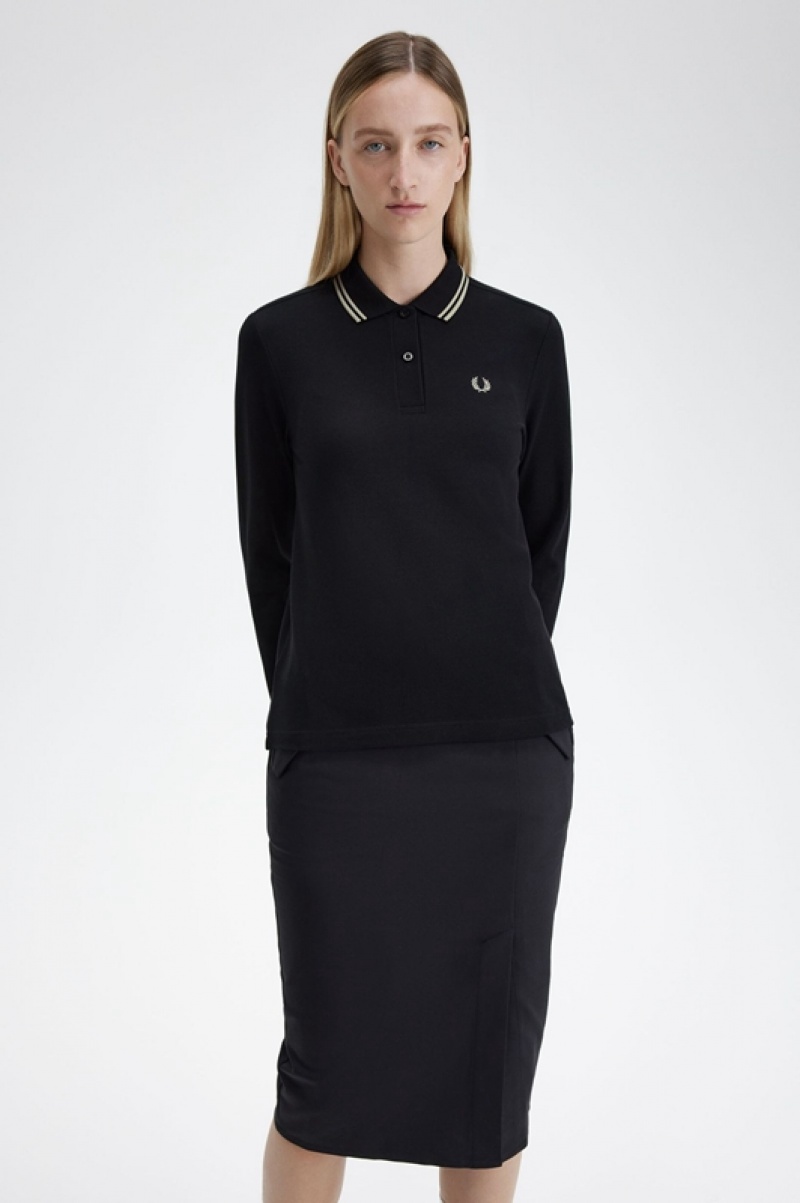 Fred Perry The Fred Perry Women's Polo Shirts Black | HXQ-418265