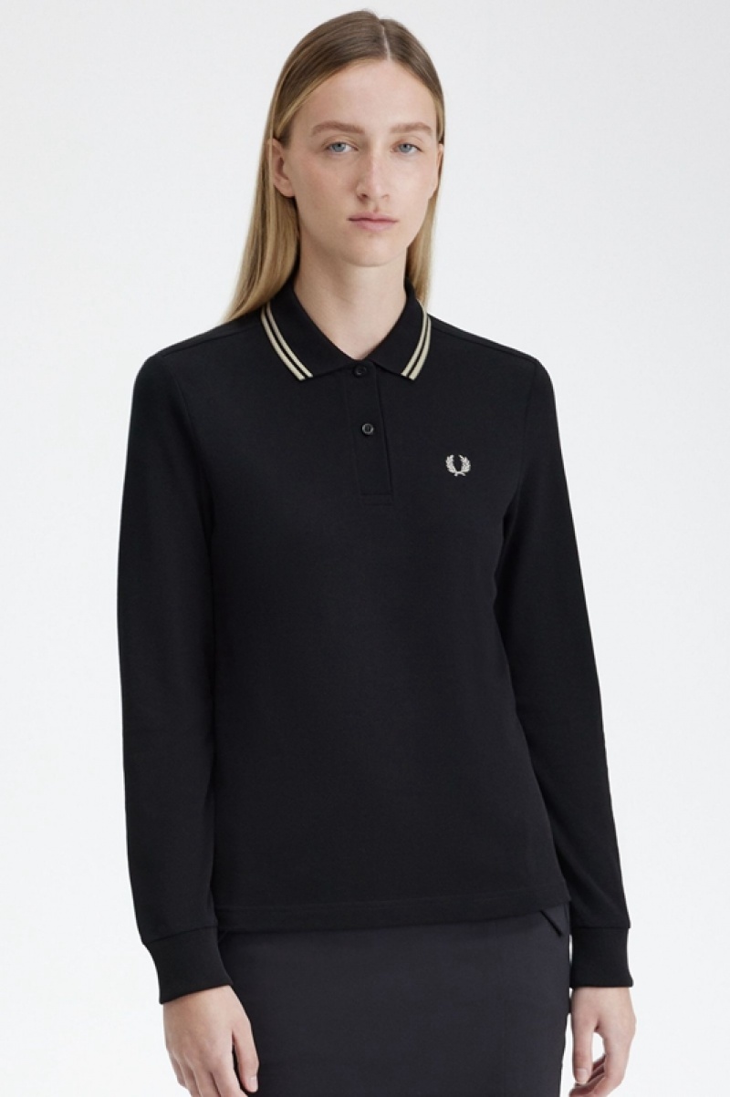 Fred Perry The Fred Perry Women's Polo Shirts Black | HXQ-418265