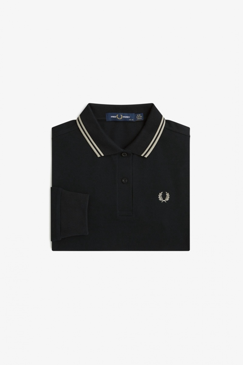 Fred Perry The Fred Perry Women\'s Polo Shirts Black | HXQ-418265