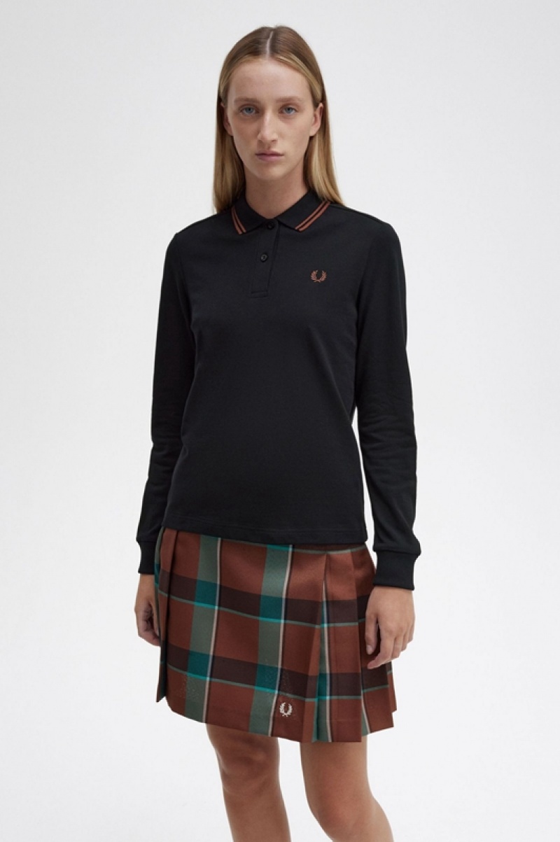 Fred Perry The Fred Perry Women's Polo Shirts Black | IQY-372480