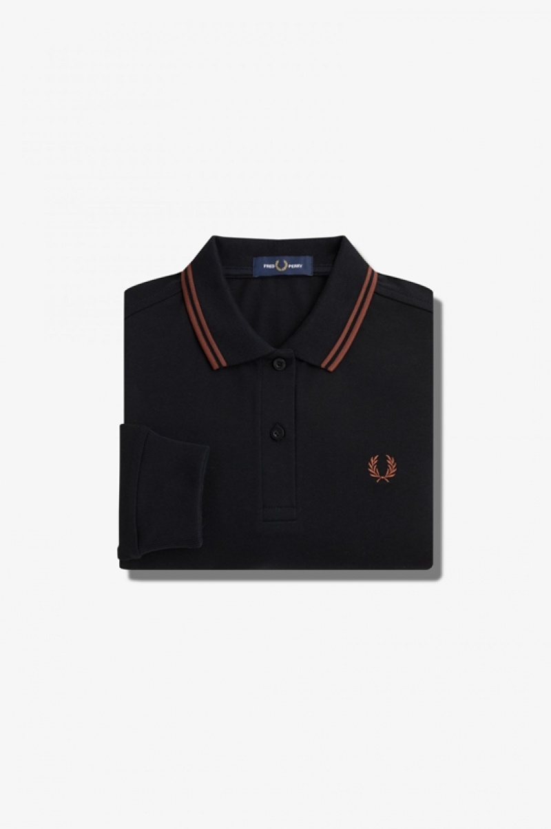 Fred Perry The Fred Perry Women\'s Polo Shirts Black | IQY-372480