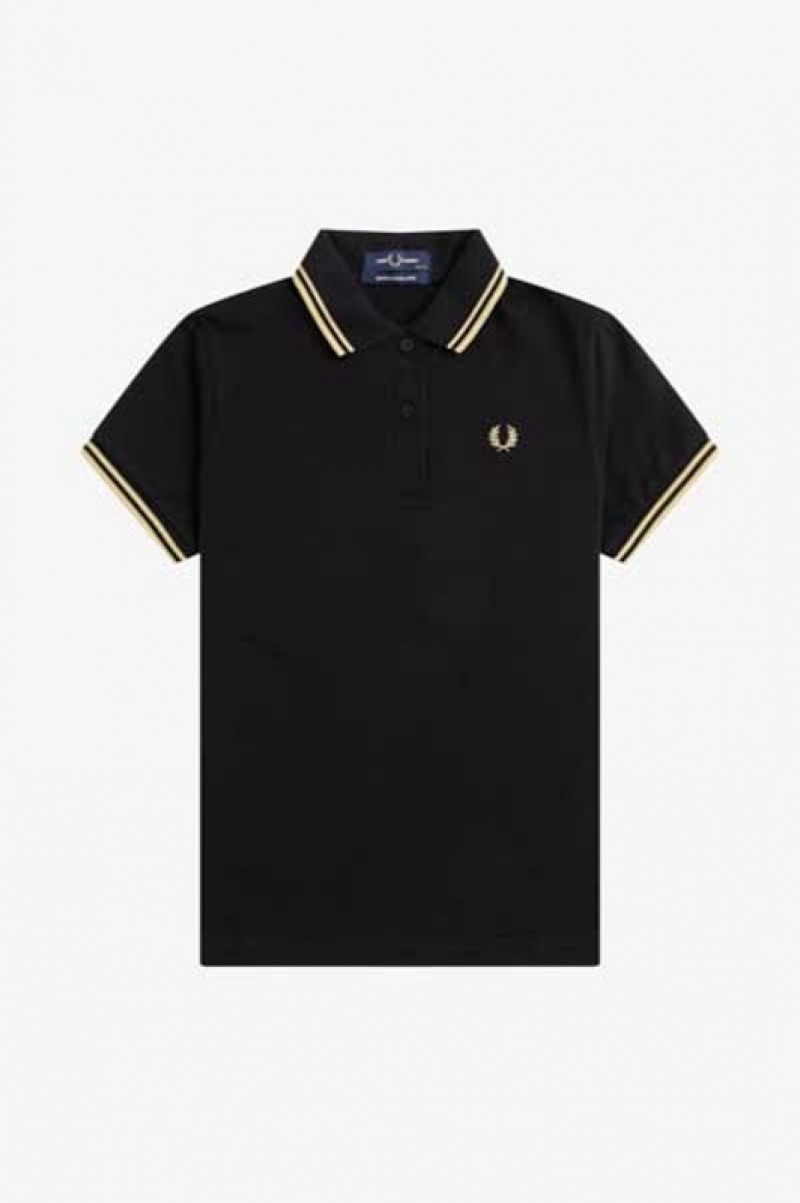 Fred Perry The Fred Perry Women's Polo Shirts Black | OBA-142860