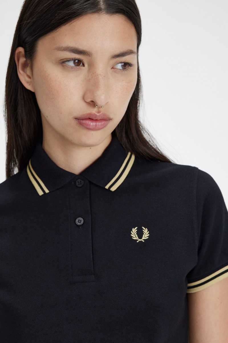 Fred Perry The Fred Perry Women's Polo Shirts Black | OBA-142860