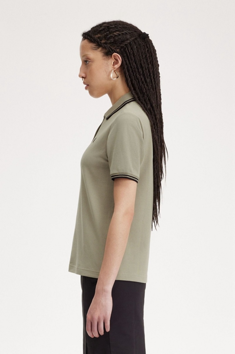 Fred Perry The Fred Perry Women's Shirts Green | CWT-437065