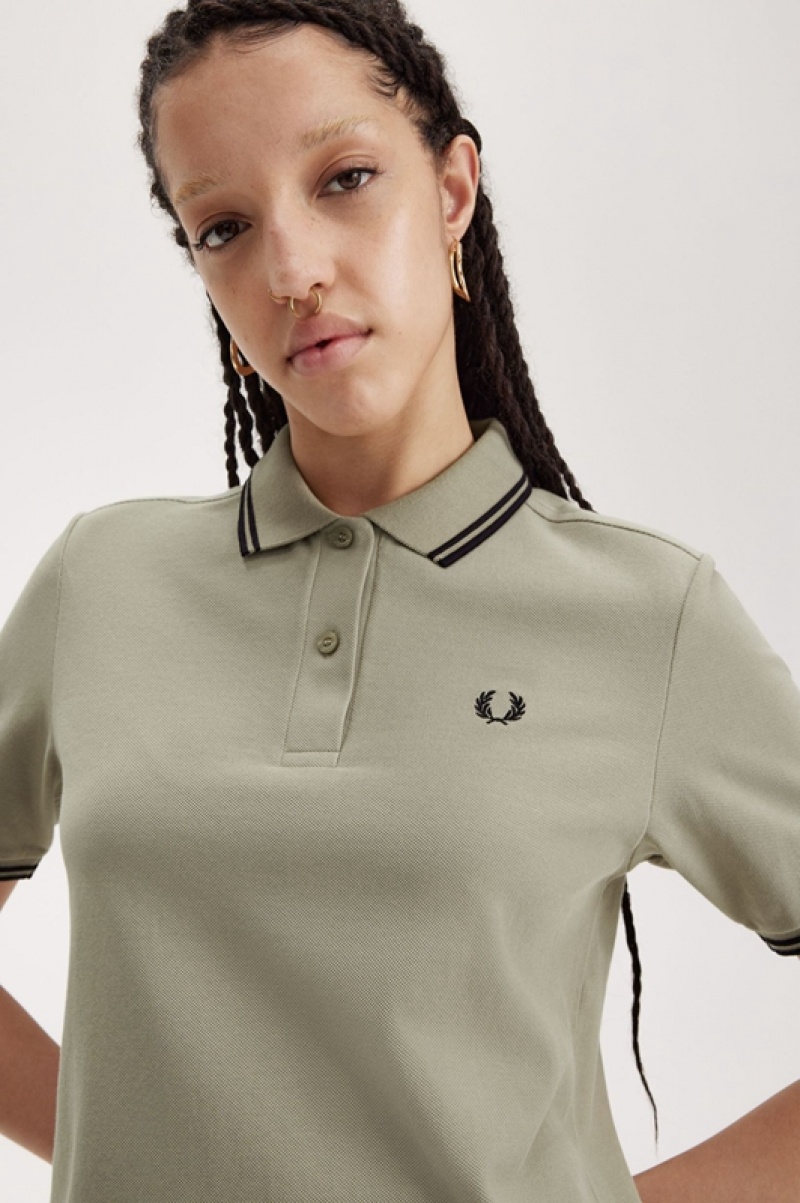 Fred Perry The Fred Perry Women's Shirts Green | CWT-437065