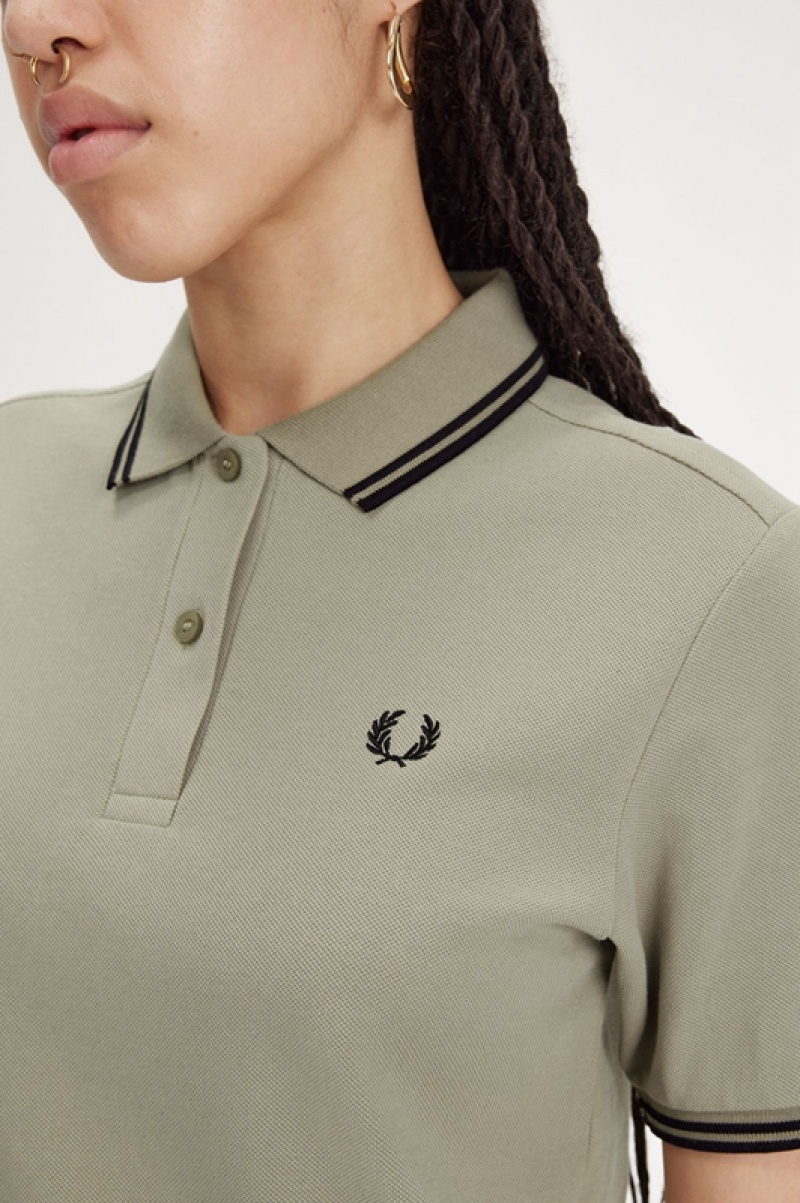 Fred Perry The Fred Perry Women's Shirts Green | CWT-437065