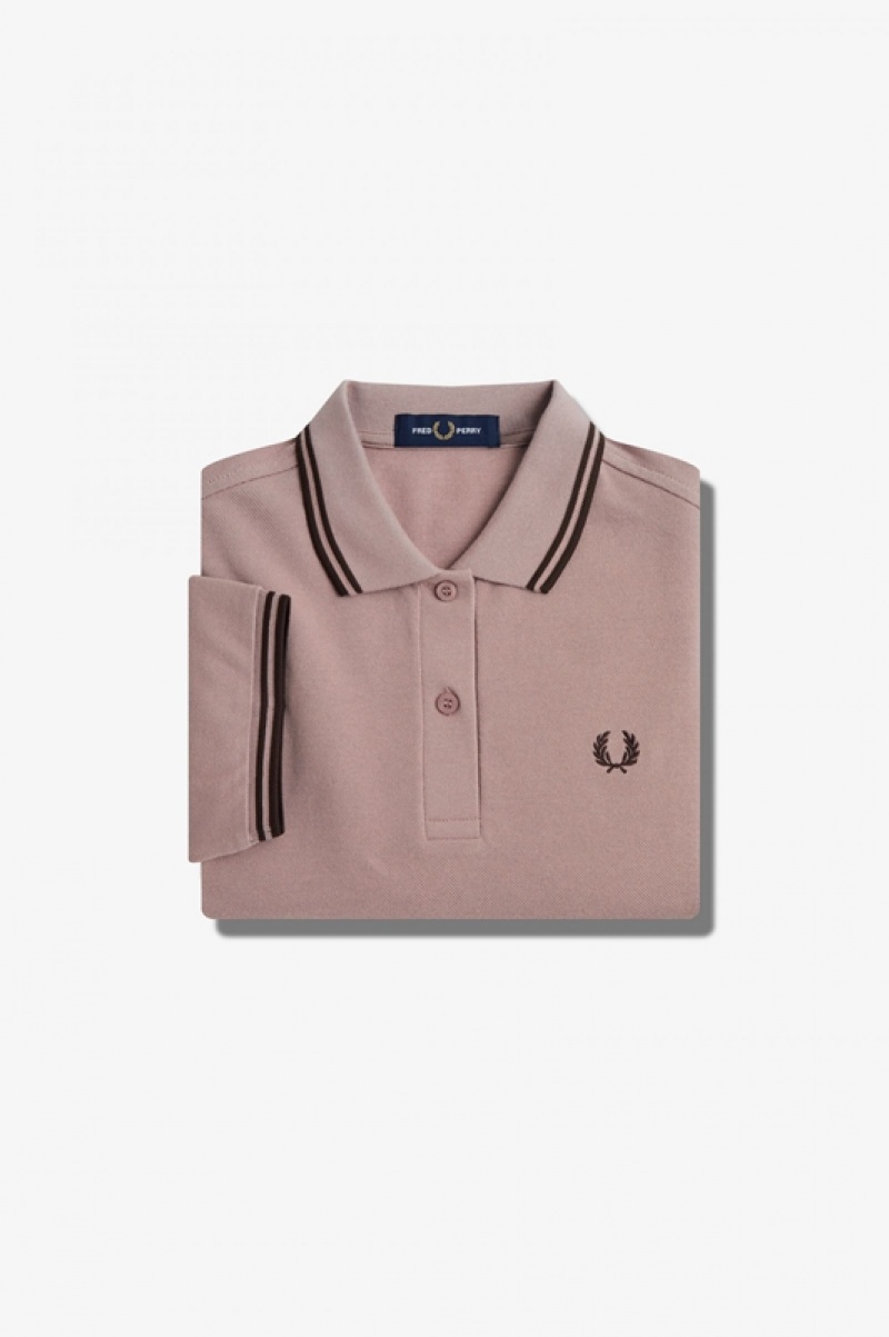 Fred Perry The Fred Perry Women's Shirts Dark Pink | DMA-032165