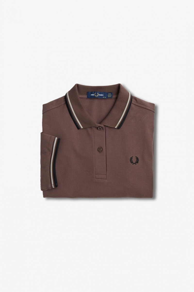 Fred Perry The Fred Perry Women's Shirts Chocolate | OYV-217369