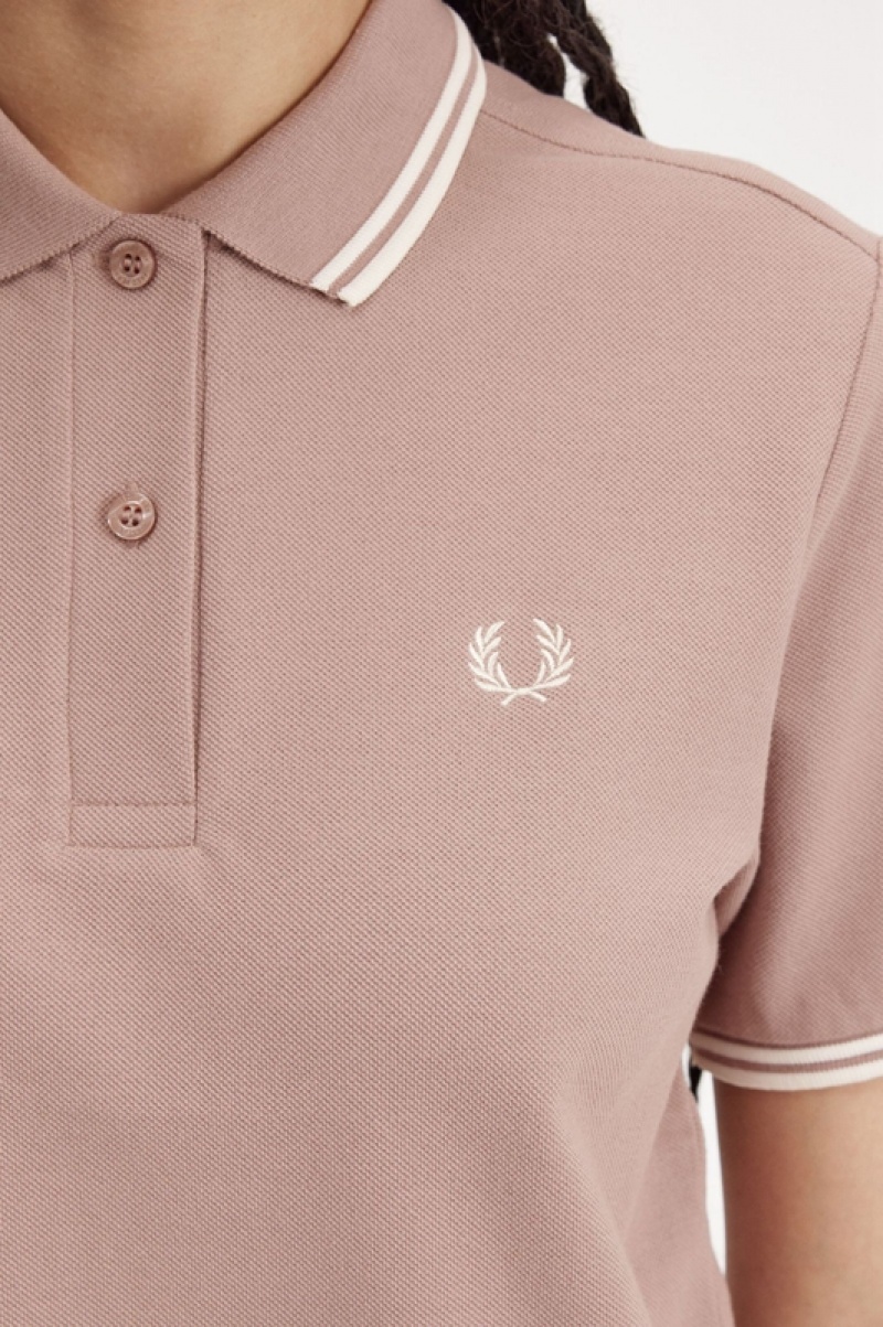 Fred Perry The Fred Perry Women's Shirts Dark Pink | THI-516347