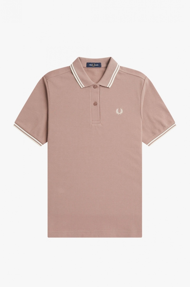 Fred Perry The Fred Perry Women's Shirts Dark Pink | THI-516347