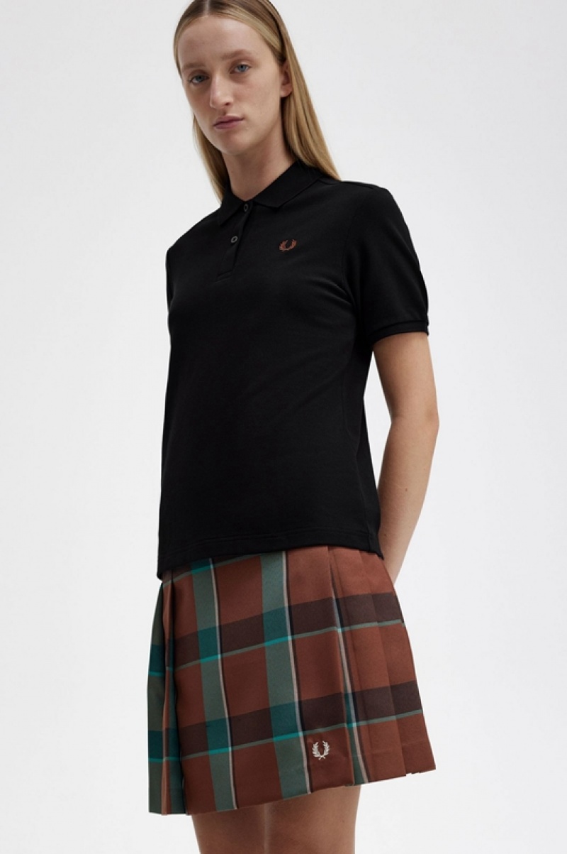 Fred Perry The Fred Perry Women's Shirts Black / Brown | XDW-184365