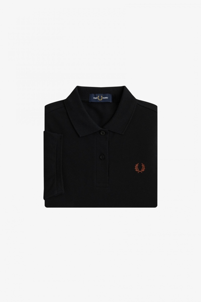 Fred Perry The Fred Perry Women's Shirts Black / Brown | XDW-184365