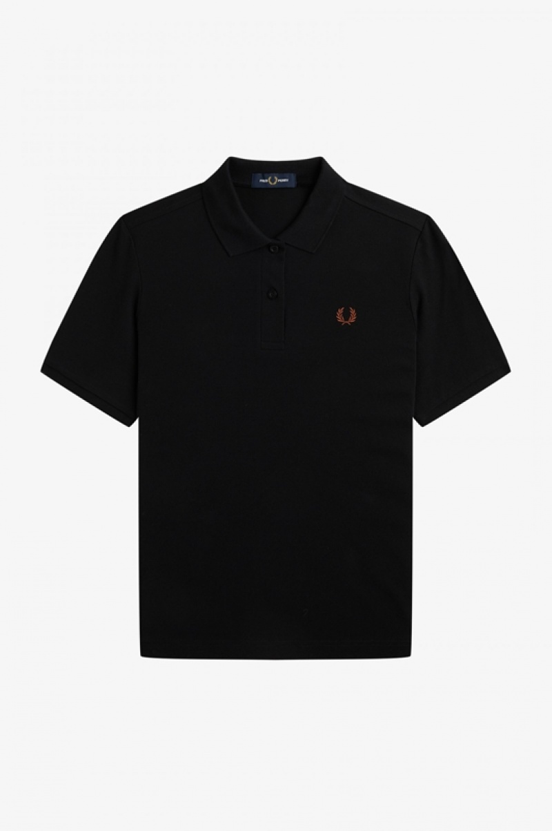 Fred Perry The Fred Perry Women's Shirts Black / Brown | XDW-184365