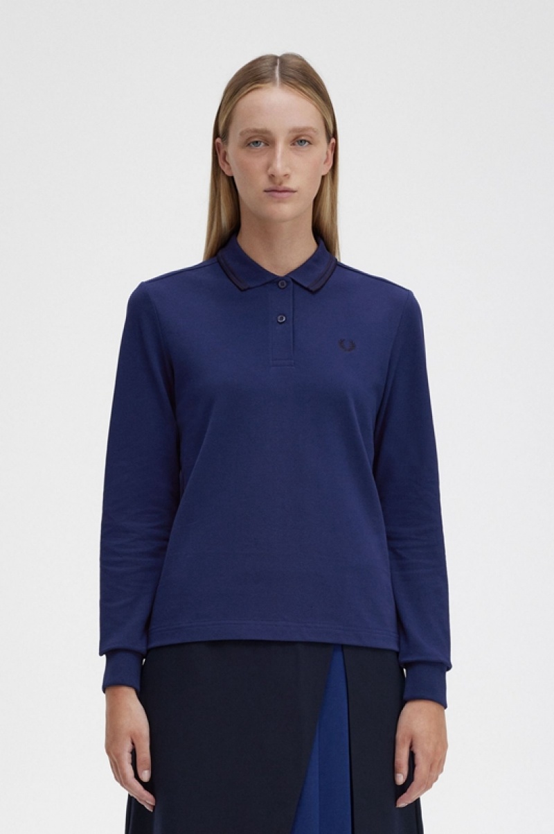 Fred Perry The Fred Perry Women\'s Shirts Navy | OMQ-602937