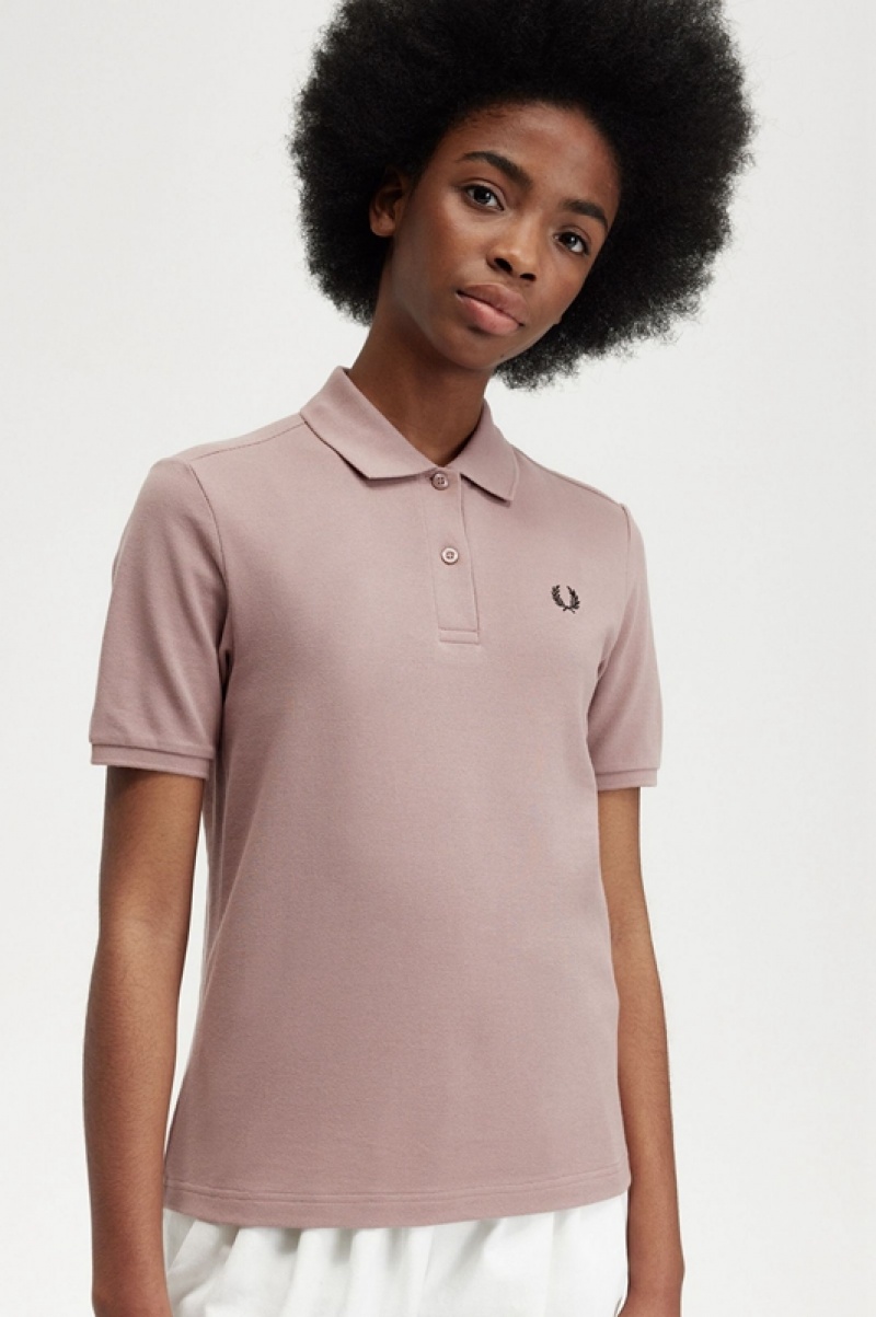 Fred Perry The Fred Perry Women's Shirts Dark Pink | OPH-145892