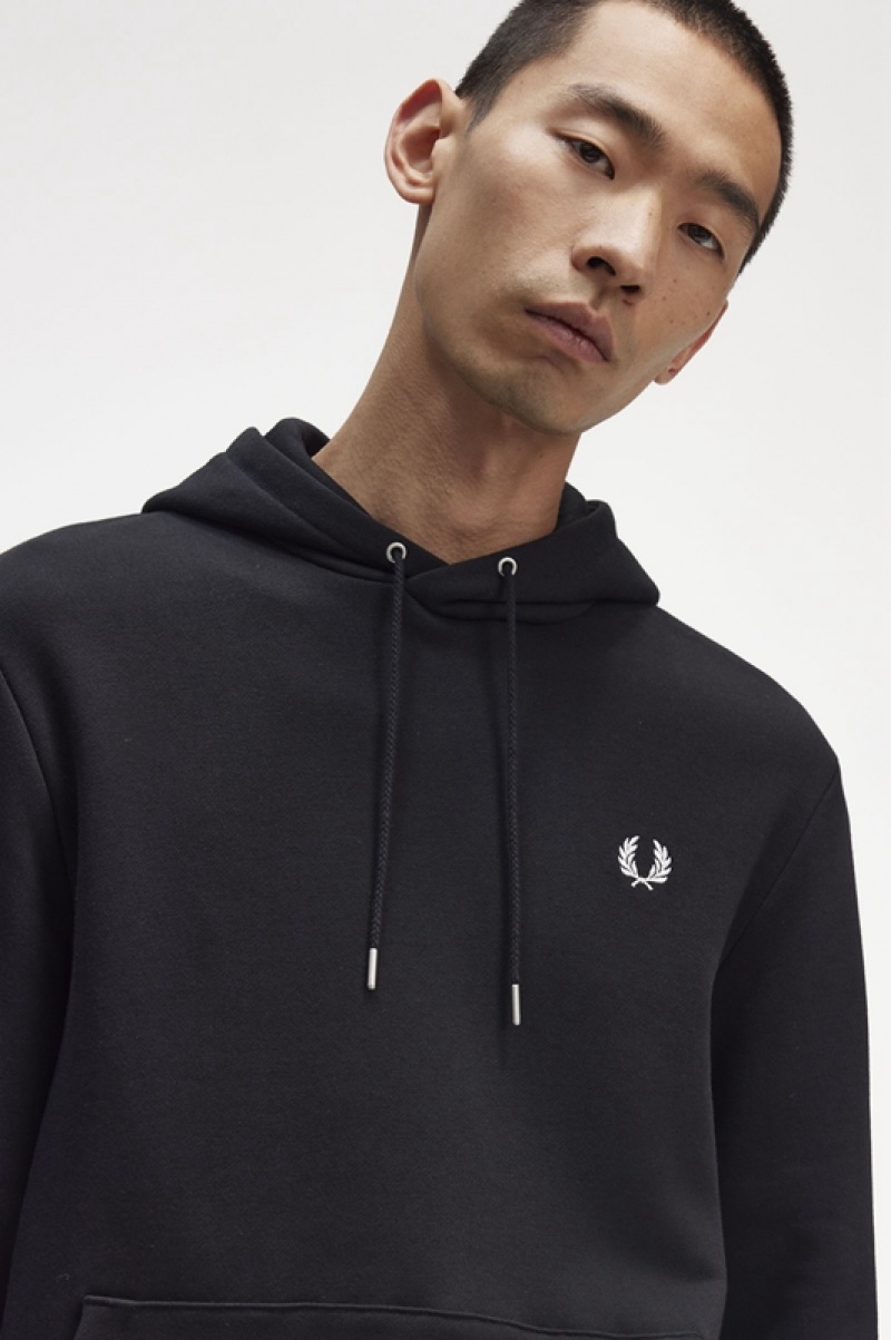 Fred Perry Tipped Hooded Men's Sweatpants Black | MQS-621753