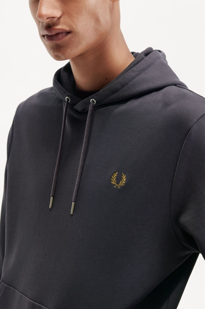 Fred Perry Tipped Hooded Men's Sweatshirts Grey | TXM-271856