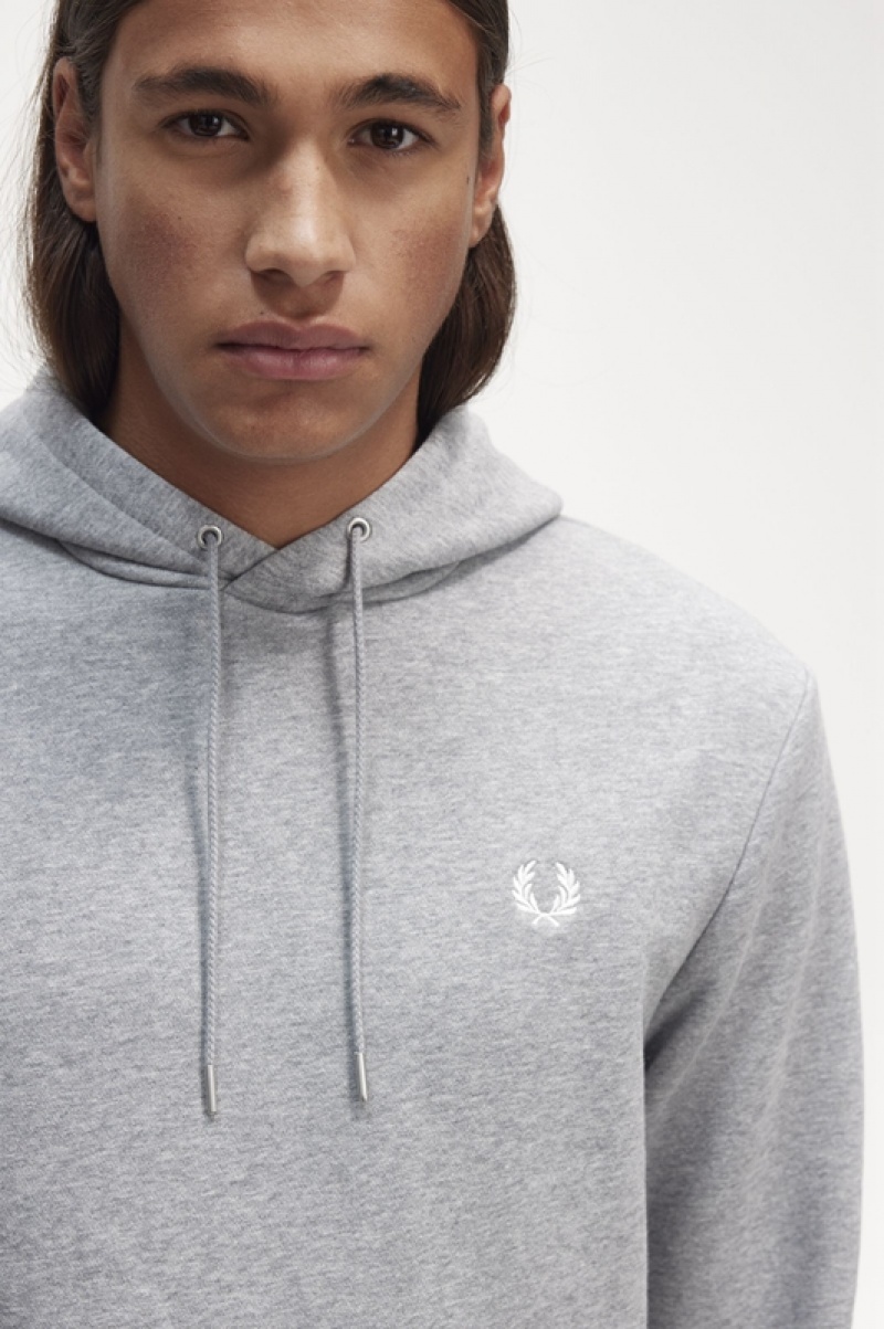 Fred Perry Tipped Hooded Men's Sweatshirts Grey | OVP-395071