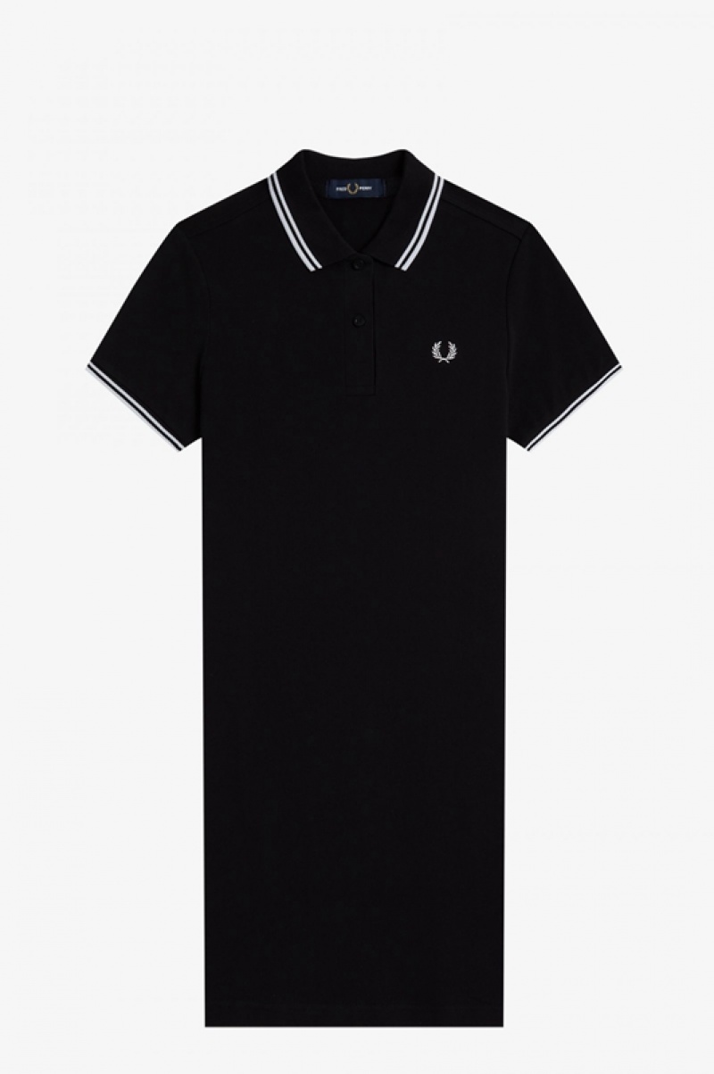 Fred Perry Twin Tipped Fred Perry Women's Dress Black | QMX-819740