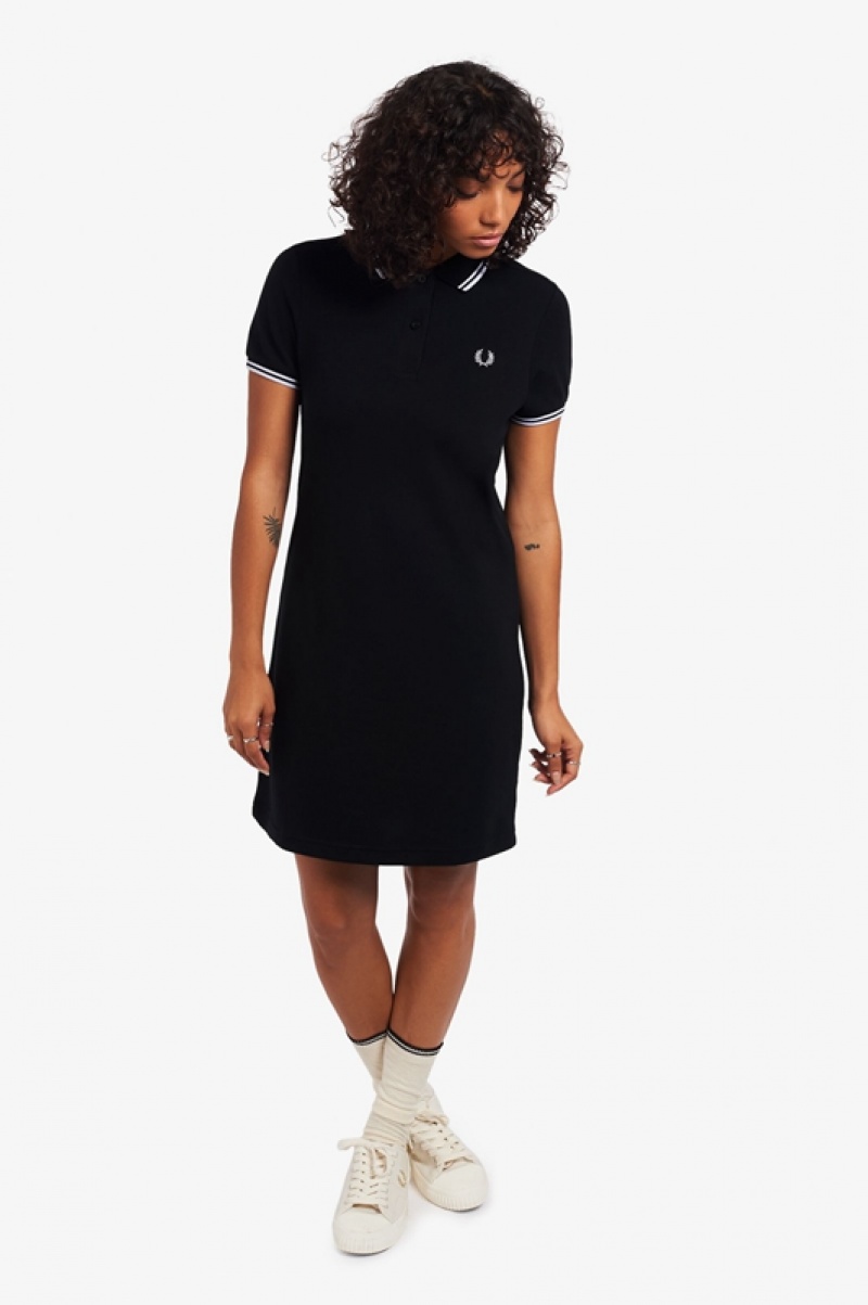 Fred Perry Twin Tipped Fred Perry Women's Dress Black | QMX-819740