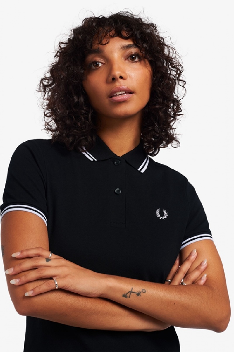 Fred Perry Twin Tipped Fred Perry Women's Dress Black | QMX-819740