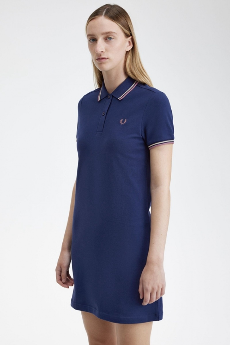 Fred Perry Twin Tipped Fred Perry Women's Dress Navy | HAU-563748