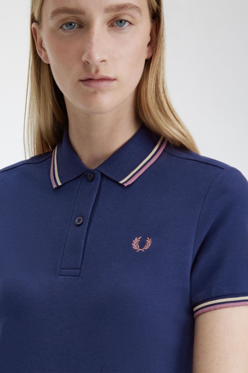 Fred Perry Twin Tipped Fred Perry Women's Dress Navy | HAU-563748