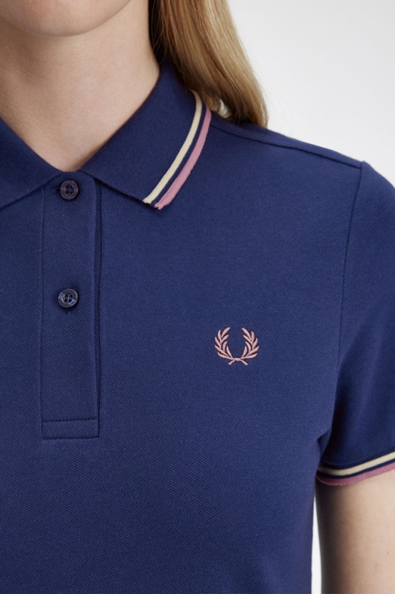 Fred Perry Twin Tipped Fred Perry Women's Dress Navy | HAU-563748