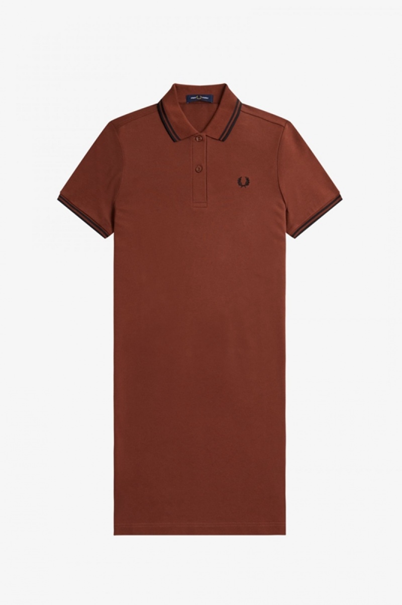 Fred Perry Twin Tipped Fred Perry Women's Dress Brown | FUL-802451