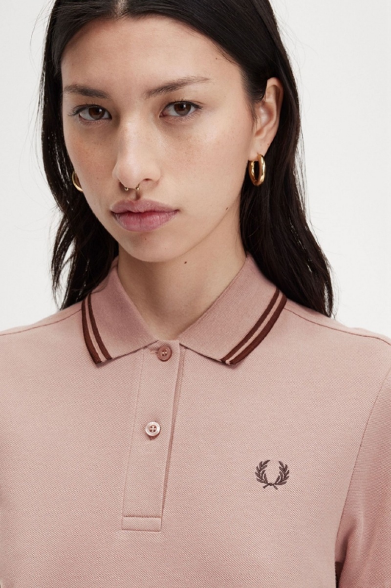 Fred Perry Twin Tipped Fred Perry Women's Dress Dark Pink | BQG-394670