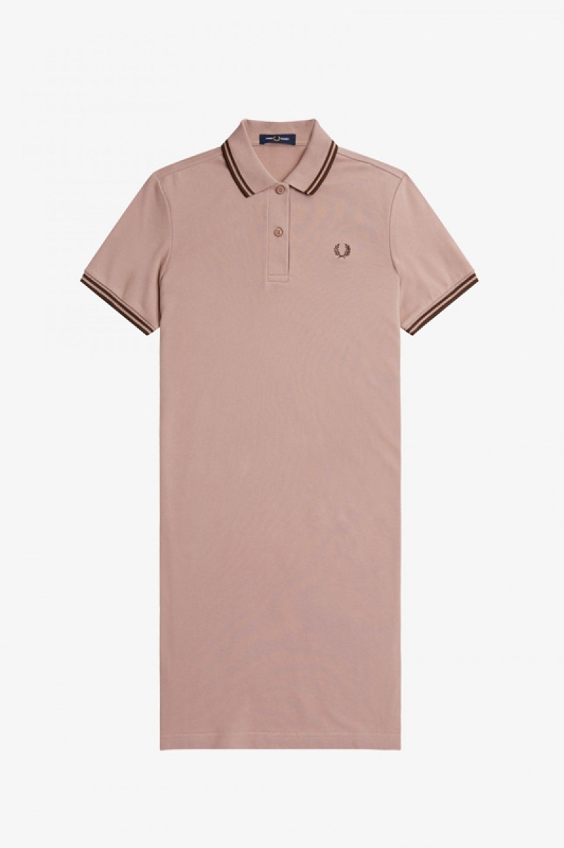 Fred Perry Twin Tipped Fred Perry Women's Dress Dark Pink | BQG-394670