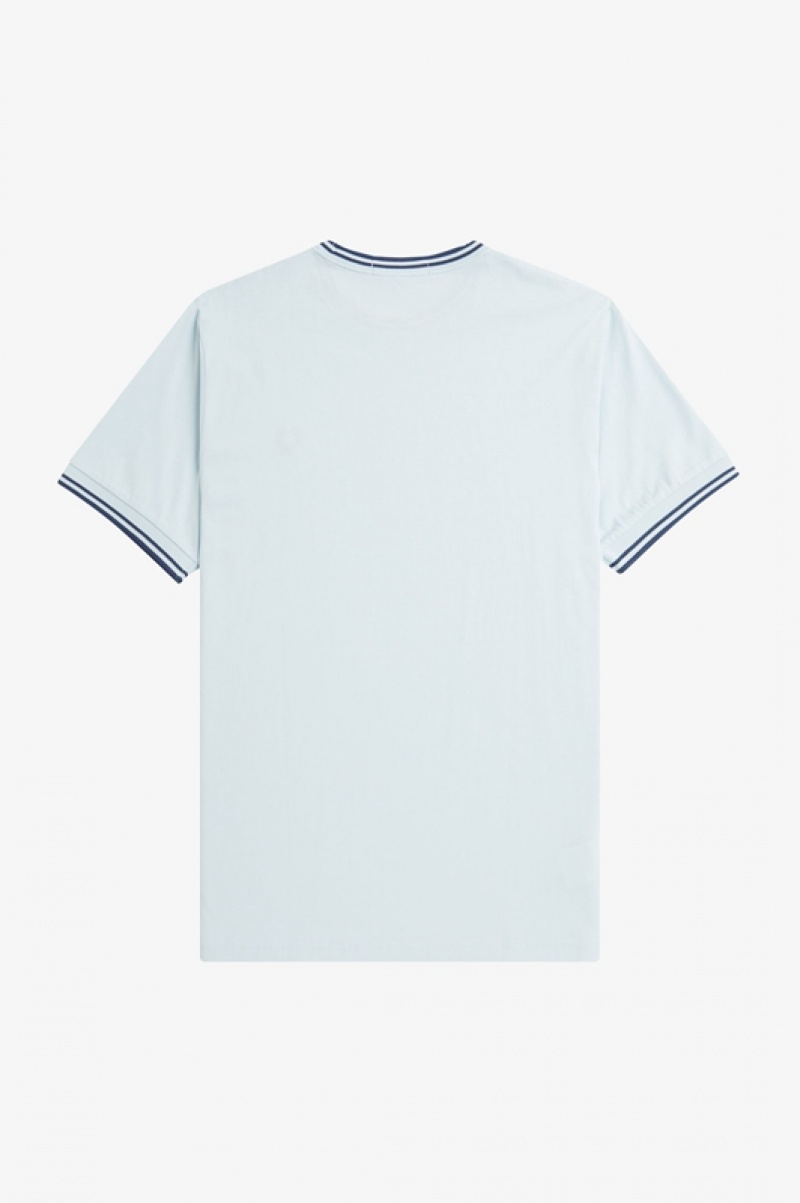 Fred Perry Twin Tipped Men's T Shirts Blue | YBI-293674